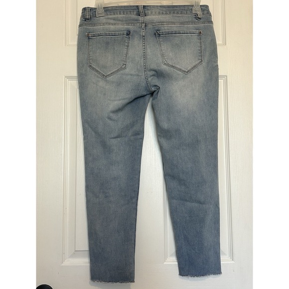 Kensie Jeans Light Wash Floral Embroidered Raw Hem Women's Jeans Size 8 29 - Picture 2 of 16